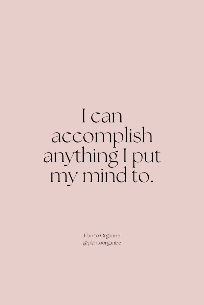 Accomplishment affirmation.