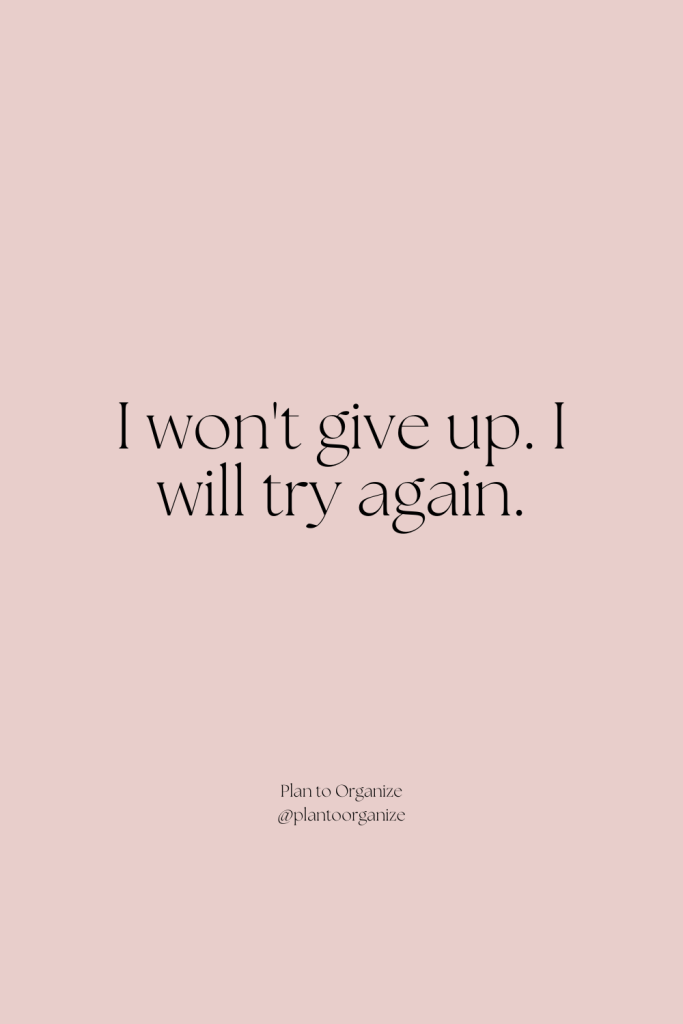 I won't give up affirmation.