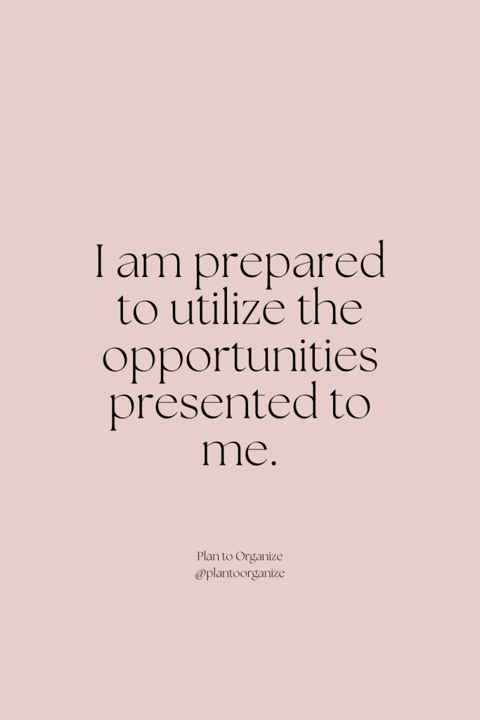 Opportunities affirmation.