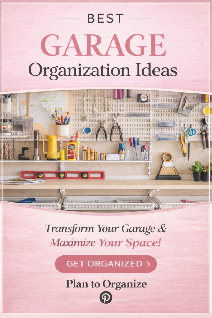 Image for best garage organization ideas to help you transform your garage and maximize your space.