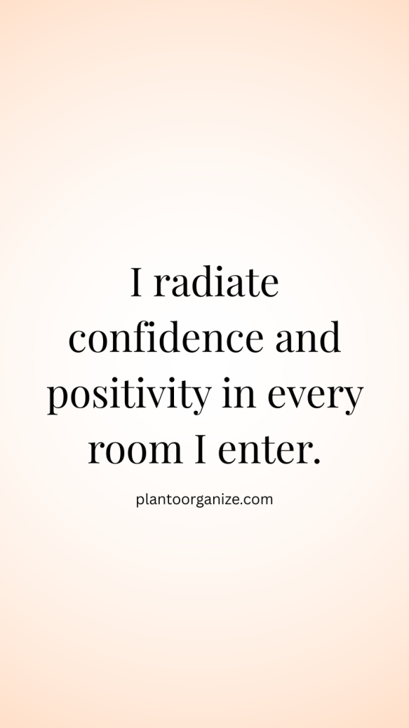 Morning routine setup with candles, tea, and a list of affirmations for confidence.
