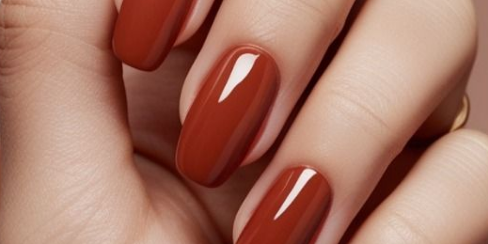gorgeous terracotta nails for fall.