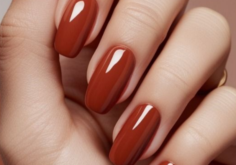 gorgeous terracotta nails for fall.