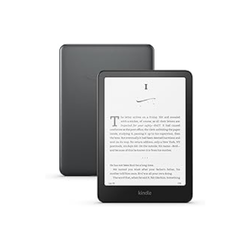 Kindle Paperwhite Signature Edition e-reader with sleek black design, displayed on a clean surface, highlighting its high-resolution display and built-in light for comfortable reading anywhere.