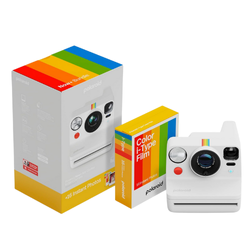 Polaroid Now+ instant camera in a modern design, displayed on a clean surface, highlighting its ability to capture and print photos instantly for fun and creative photography.