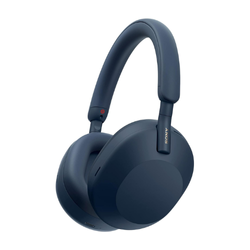Sony WH-1000XM5 wireless headphones in sleek black design, displayed on a clean surface, highlighting their noise-canceling technology and premium audio quality.