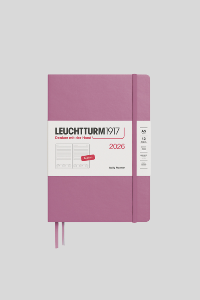 Leuchtturm1917 Planner open on a desk, showing daily and weekly layouts for organizing tasks, appointments, and personal or professional goals.