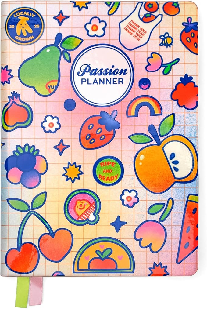 Passion Planner open to a weekly layout with goal-setting, to-do lists, and reflection sections, designed to boost productivity, organization, and personal growth.