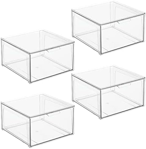Small space organization using modular storage bins and baskets.