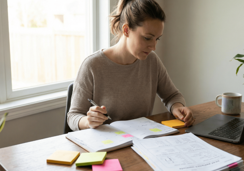 Female planning her entire Q2 so she is prepared.