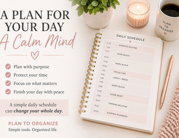 Image of a plan for your day with a printable planner.